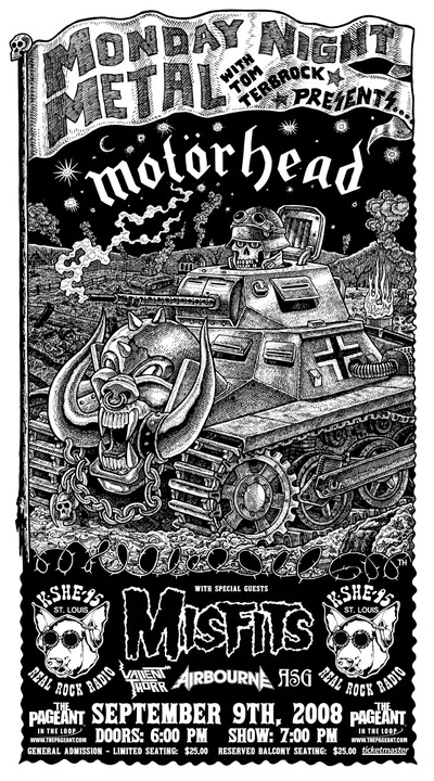 MKissfan's tweet photo. #Onthisdate September 9, 2008 #Motörhead played theThe Pageant in St. Louis, Missouri with special guests #TheMisfits, #ValientThor, #Airborne. #LemmyKilmister https://t.co/bKzVVt5V7R