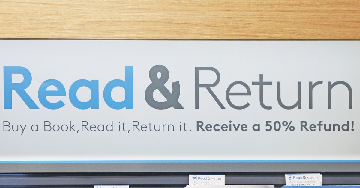 Here is a reminder about our Read and Return program - When you buy a book at any Paradies Lagardère–owned airport bookstore, you have 6 months to bring it back (in decent condition) to a Paradies Lagardère location to get half the price of the original purchase back.