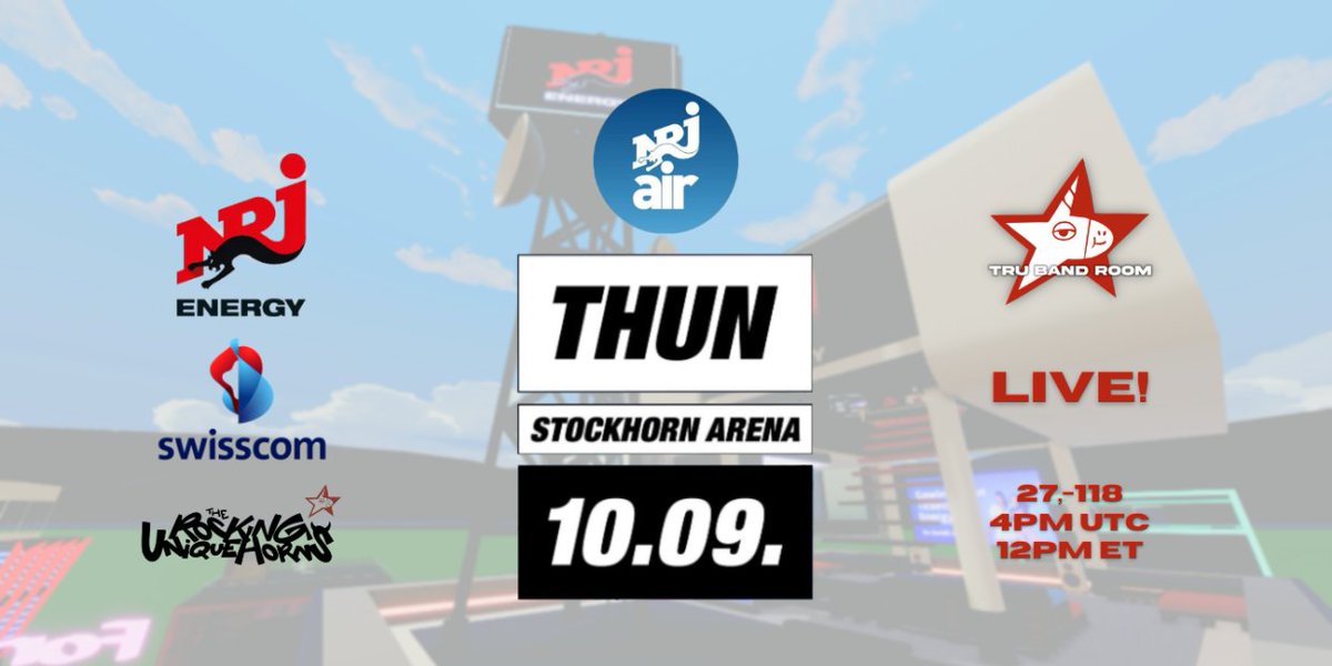 ✨Energy Air Festival 2022✨

Live in the #TRUBandRoom! See event page for lineup info. 👀🫣❤️‍🔥

Details:
📆 Saturday
⏰ 4pm UTC
🔗 events.decentraland.org/event/?id=b4a3…

#decentraland #NFTcommunity