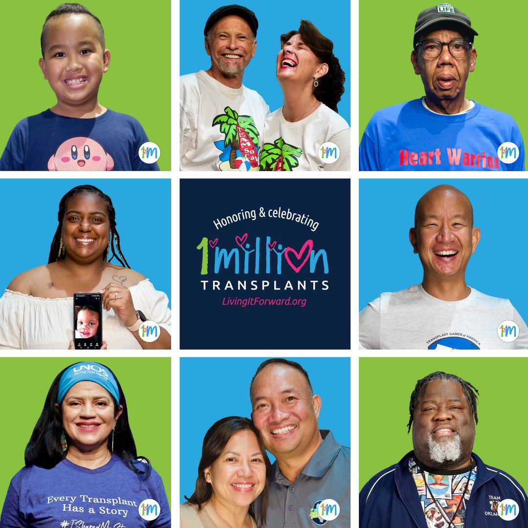 It’s official! The U.S. has reached an extraordinary milestone: 1 million organ transplants! Visit LivingItForward.org and join us in honoring the gift of life and celebrating lives transformed. 💙💚🎉 #1MillionTransplants #LivingItForward #DonateLife