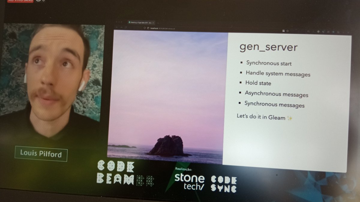 elixiremfoco's tweet image. O @louispilfold está mostrando OTP tipado em Gleam!
#CodeBEAMBR