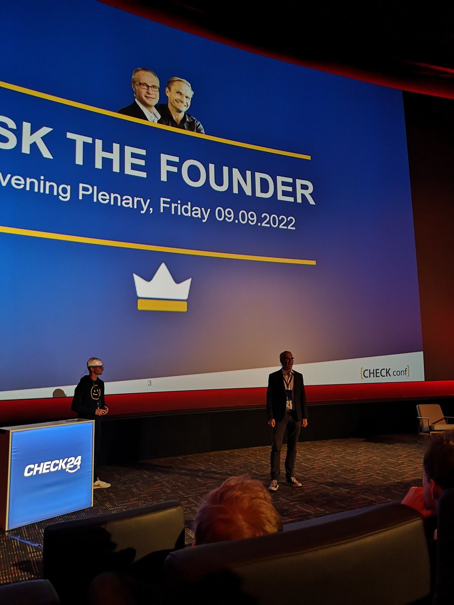 provie3D's tweet photo. Ask the founder, with one of the most inspiring speaks today #checkconf22 #check24 @check24de #dev #devcommunity https://t.co/VoOewLI1Vy