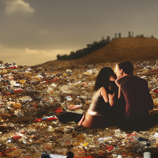 RandomCraiyon's tweet photo. A romantic dinner date in the middle of a landfill, photorealistic #ai #aiart #jasper #midjourney #Artificial_Intelligence #dalle #dallemini #dalle2 #midjourneyart #aigenerated #aigeneratedart https://t.co/ddpWah91ye
