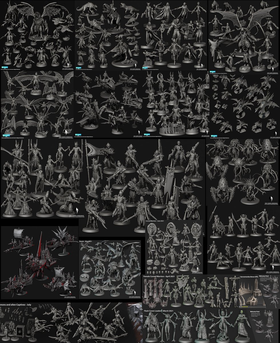 PascalCleroux's tweet photo. 18 months of working for myself all in one pic, since then I've created characters, monsters, spaceships, clowns, vehicles, demons, dinosaurs. What a year and a half it's been!
Next up, Water creatures!
#workingforyourself #dontgiveup https://t.co/UTX3OWilXT