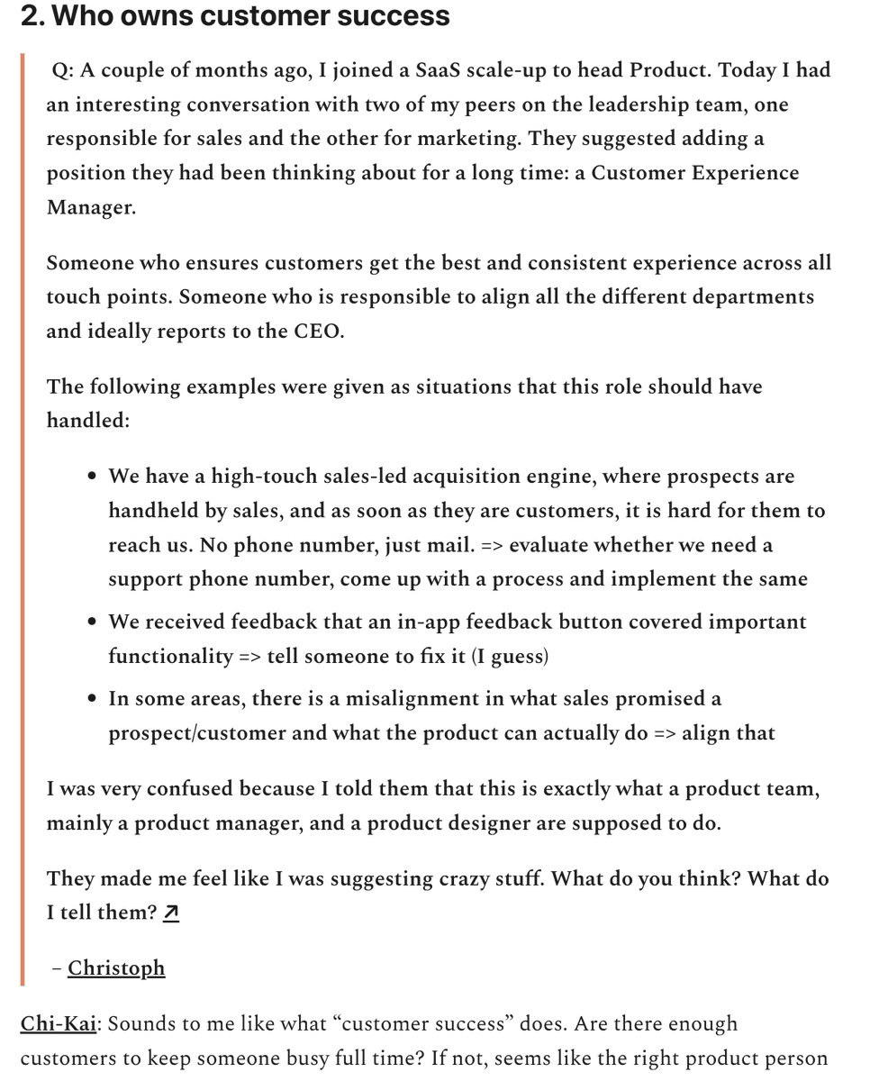 lennysan's tweet photo. Killer community wisdom issue this week:
▫️ How to prioritize delight
▫️ Improving your business writing skill
▫️ How to know when it's time to leave a job
▫️ Incentivizing coming back into the office
▫️ Who owns customer success https://t.co/sXCf5vSIjB