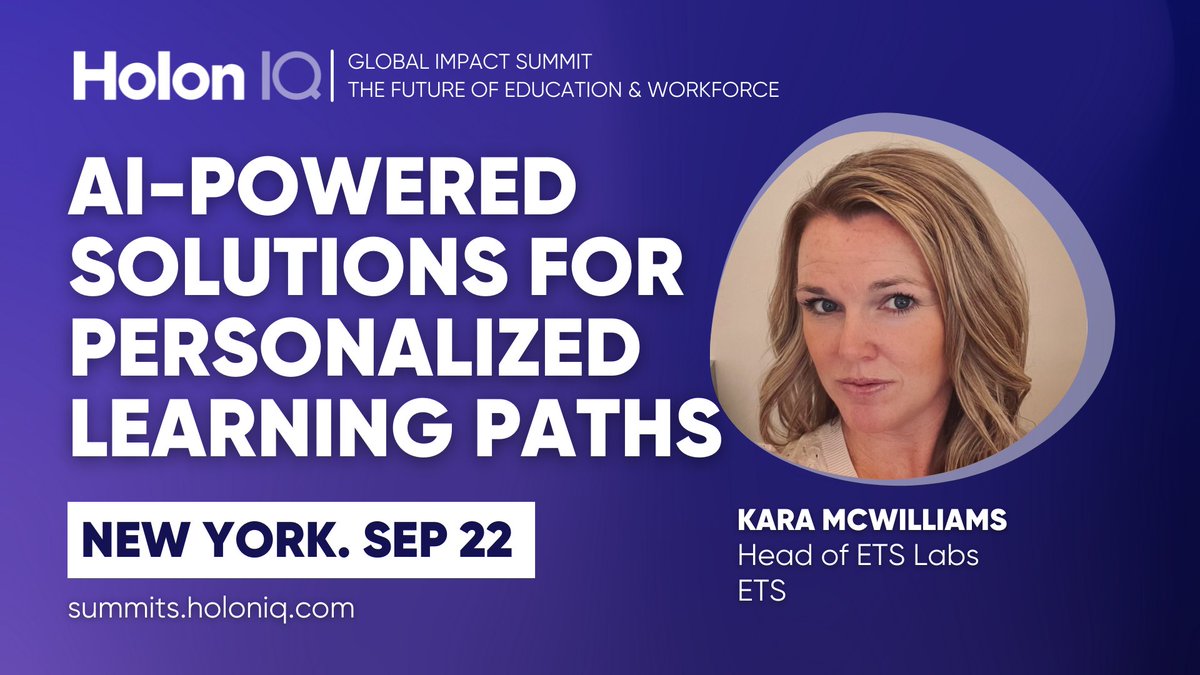 karamcwilliams's tweet photo. Looking forward to joining other global leaders at the HolonIQ summit to share my perspective on the role technology will play in the future of education and the workforce. #aiforgood #personalizedlearning #workskills #holoniqsummits https://t.co/swUPAIPFPU