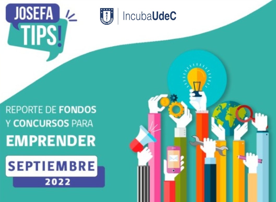 INCUBAUDEC's tweet photo. ¡Nuevo mes y queremos compartir contigo el reporte de convocatorias #JosefaTips, elaborado por @josvillarroel en colaboración con el @opem_cl! 

¡Mira el detalle y no te pierdas la oportunidad de obtener financiamiento para potenciar tu emprendimiento! 

https://t.co/iwY916ylCe https://t.co/C0i9gHhYwa