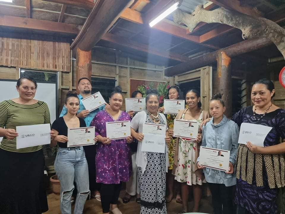 IRIinthePIs's tweet photo. 👏 Great job Tapuaki Mei Langi Consultancy for completing your training W/ funding from @USAID &amp; @IRIglobal! "Leadership begins at home &amp; there's a responsibility parents &amp; guardians have to protect nurture &amp; grow the family so each member reaches their fullest potential." #tonga https://t.co/0ZloyFqc2a