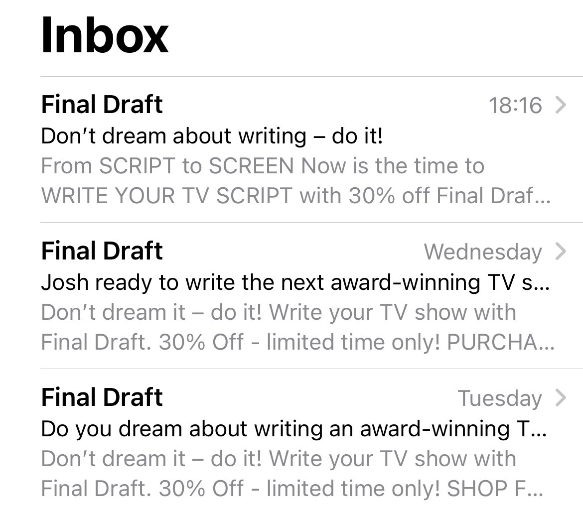 I think Final Draft’s trying to send me a message… 🤔