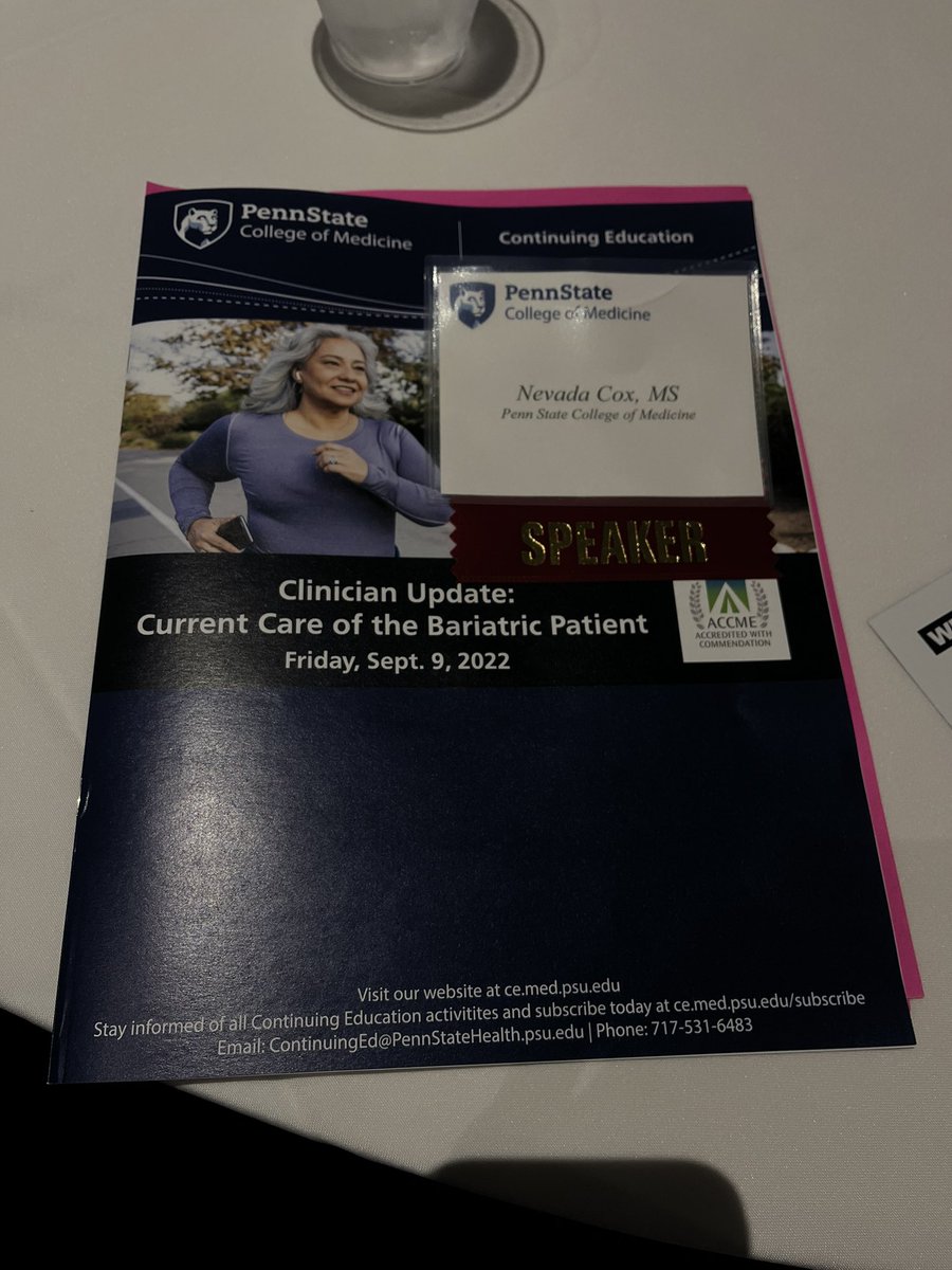 NevadaMCox's tweet photo. Thank you @PennStHershey for inviting me to deliver my first, on-site medical research presentation at the Current Care of the Bariatric Patient Conference. I was delighted to increase provider awareness of the negative impact weight stigma can have on weight loss patients. https://t.co/2ZoNadkpd0