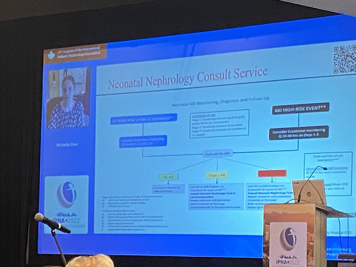 Dr. Starr giving an amazing talk about Neonatal AKI. Standardized approaches for Neonatologists and Nephrologists are key to providing optimal care #IPNA