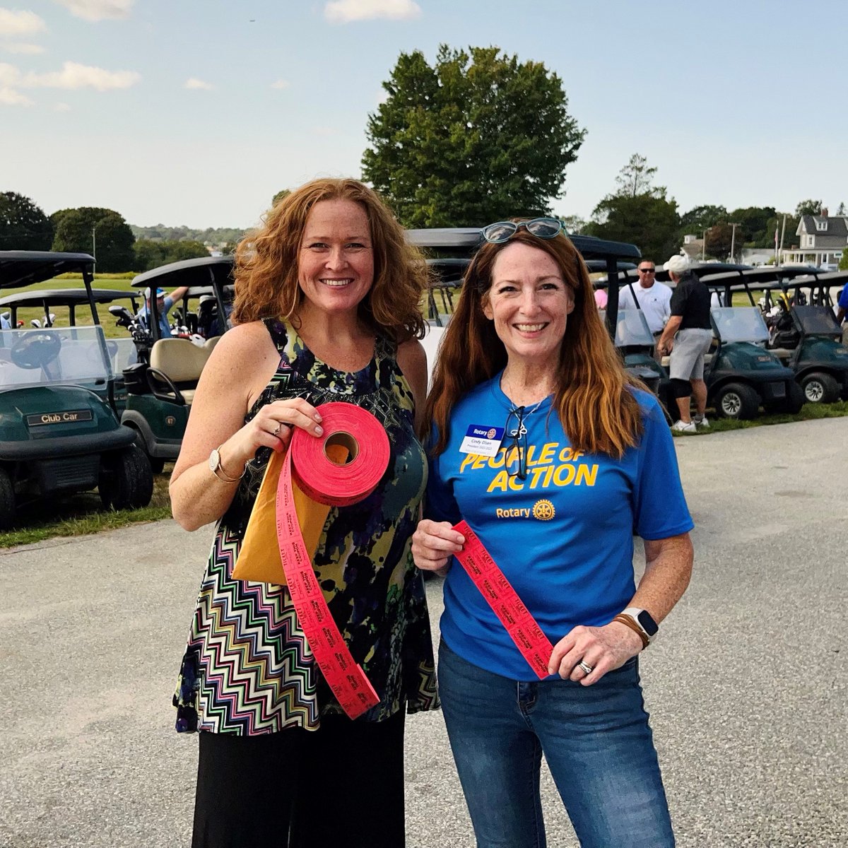 AlwaysHomeInc's tweet photo. Always Home's Tricia Cunningham is with Cindy Olsen, President of the #GrotonRotary, for the Annual Golf Tournament at Shennecossett Golf Course. Funds raised today support the Rotary Club's community grant awards to area nonprofits like Always Home. https://t.co/U9JfwgIscy