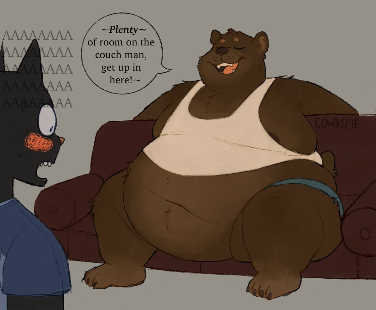 Is there really though? #fatfur #furry #art #furryart #wg #weightgain