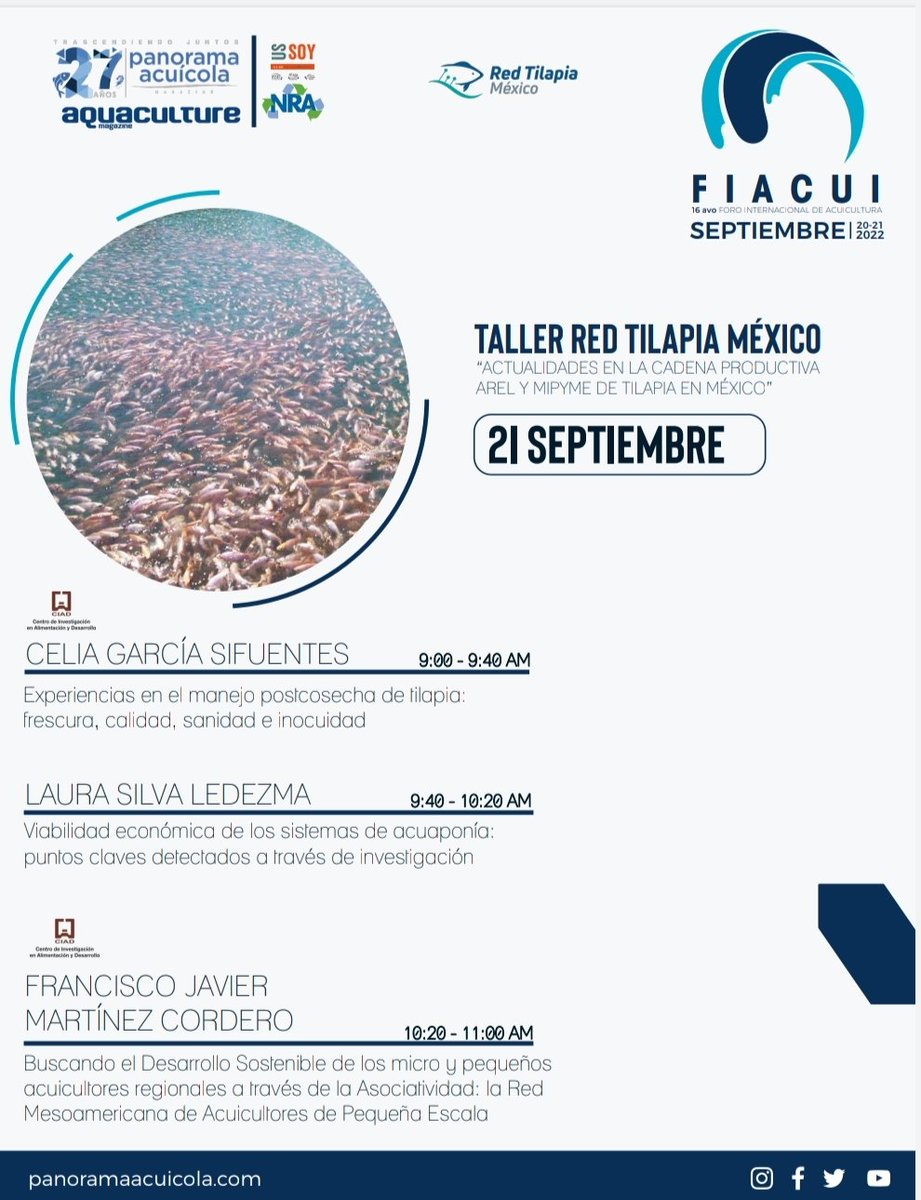 redtilapiamx's tweet photo. El programa de nuestro Taller en FIACUI 2022 integra 10 ponencias analizando temas y problemáticas actuales, desde el enfoque del productor AREL y MIPyME de la cadena de tilapia en México. Esquema virtual, gratuito. Pronto compartiremos plataforma de registro.  #RedTilapiaMexico https://t.co/KpMaO9NEhn