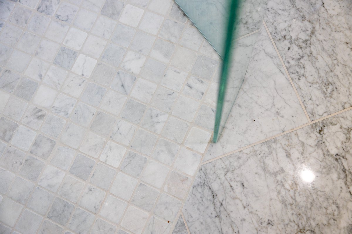 Here’s an example of a seamless transition between shower floor and bathroom floor tiles. Looks pretty smooth if you ask us #VancouverProstyleContractors #VPC #GreaterVancouverTileInstallation #TileContractor #TileInstallation #TexturedTile #TileInspiration #TileAddiction #tile