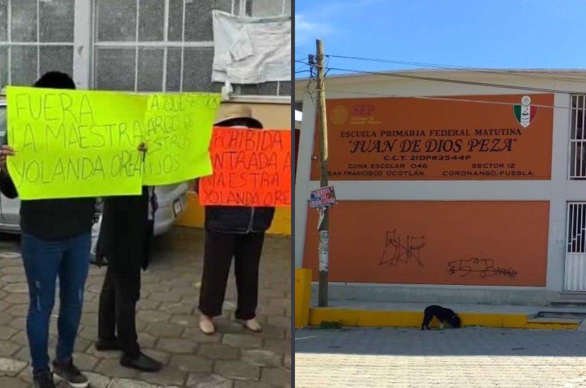 info7mty's tweet photo. Maestra de Puebla cobra 5 pesos a todo alumno que le vea escote o piernas; padres de familia se manifiestan y exigen su destitución. https://t.co/ktQu67Kv4n

#INFO7 #INFO7Nacional #Puebla #SEP #Maestra https://t.co/sYp4Vqe6Oc