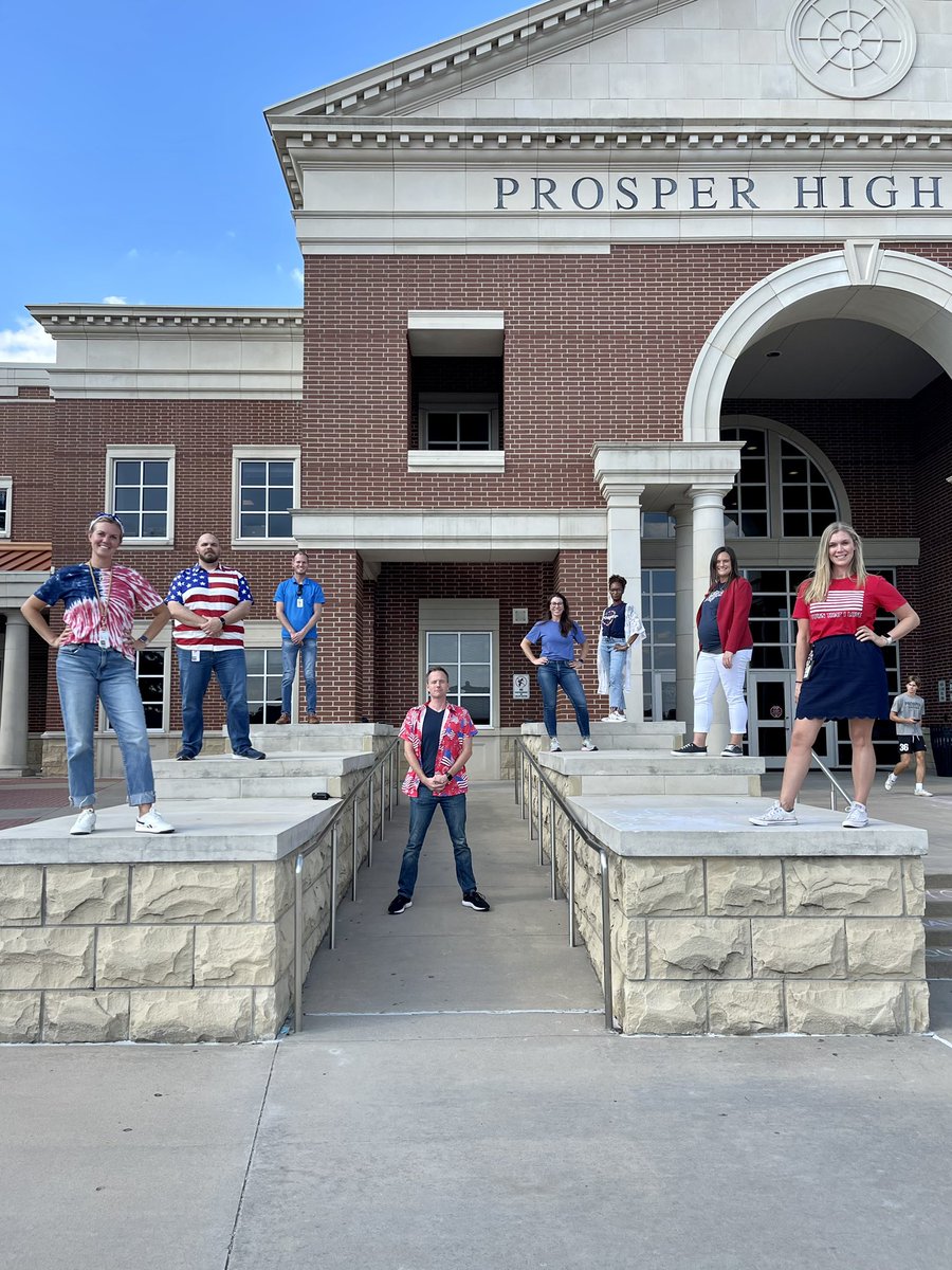 lutecroy's tweet photo. Red, White, &amp; Blue day at @ProsperHS! 

#HopeWeek #StairwellTweets https://t.co/UhEpwUdBPJ