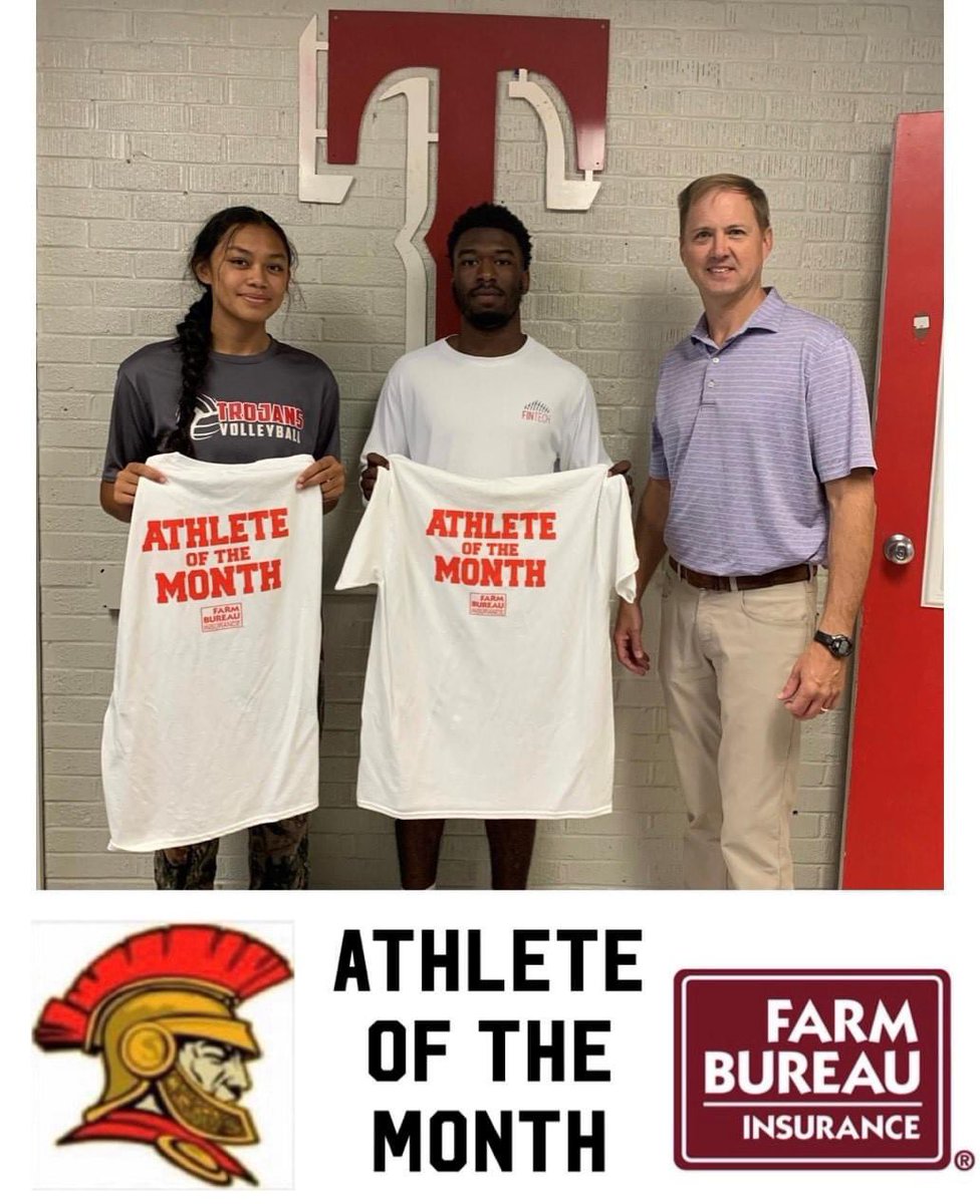 TrojanNation11's tweet photo. Farm Bureau congratulates the NEHS August athletes of the month, Audriana Green (volleyball) and Courtney Bourrage (football)! Pictured with athletes is agent, Patrick Lewis. Farm Bureau is proud to be a sponsor of the MHSAA and their student athletes.
#GoWithTheHomeTeam https://t.co/g93P6n01SY