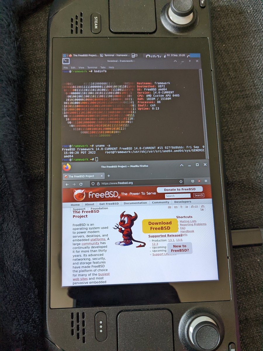 DarkainMX's tweet image. So far, amdgpu driver is not playing nicely yet, but getting into xorg with the scfb driver works just fine.