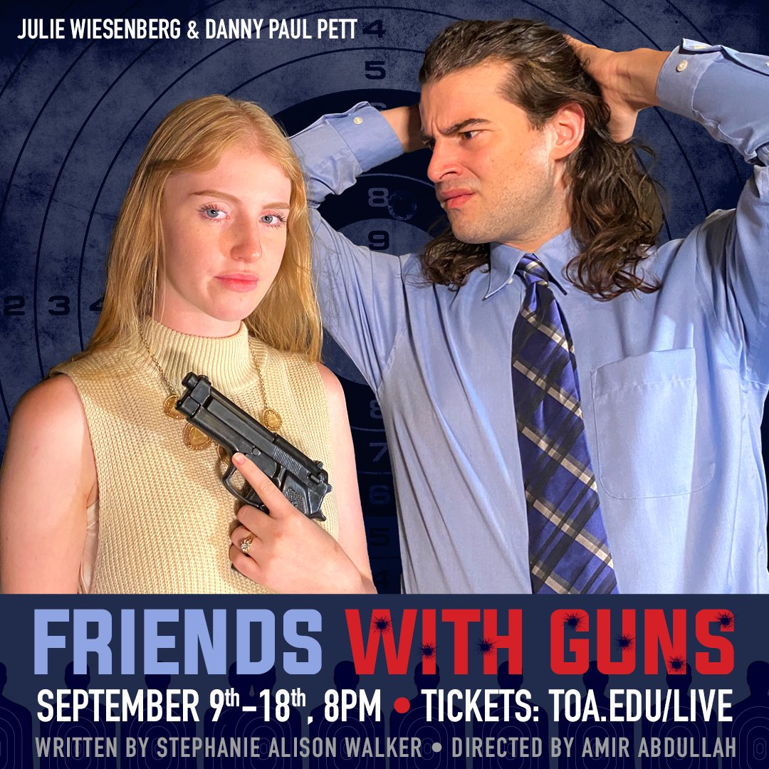 TheatreofArts's tweet photo. 8PM TONIGHT! Join us as the sociopolitical mind-bender FRIENDS WITH GUNS premieres at TOA on #LATheatreRow @ComplexTheatres
! Tix on sale now @ https://t.co/gq6xCRnQgn. 🎭📅🎟️🚨🤩 #FriendsWithGuns #LATheatre #LiveTheatre #Hollywood #2A https://t.co/nmMDAjST18