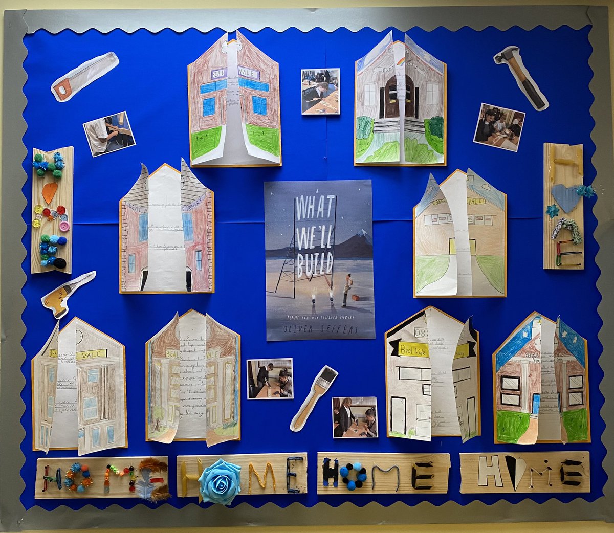 BealValePrimary's tweet photo. In Y6 this week, we have based all our learning around the Oliver Jeffers’ text ‘What We’ll Build’. We wrote what we have built at Beal Vale over the years. We then used our DT skills to ‘build’ a home sign for our - home away from home. Keep up the hard work Beal Vale! 💪 https://t.co/uRL1VUxKzJ