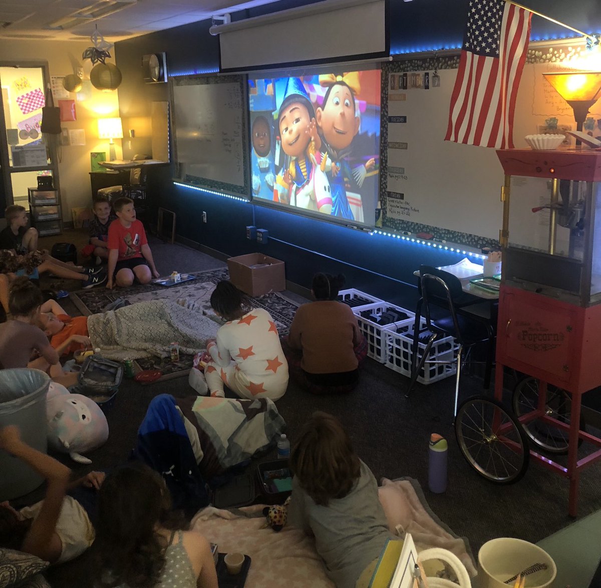 Small things like “lunch and a movie” make a big difference in motivating students! We even fired up the popcorn machine:) #proud2bMPS