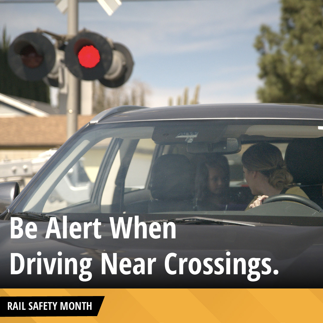 Metrolink's tweet image. It only takes a moment to change your life forever. Each year, a startling number of people are killed or injured in an incident involving a train. Don’t become a statistic. #StayClear of the crossing to #StaySafe. #RailSafetyMonth