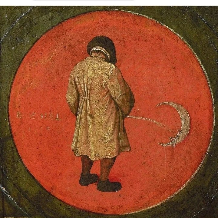 mog21's tweet photo. Pieter #Bruegel died #OTD 9 September 1569 here's a panel from #Twelve #Proverbs depicting a #man p***ing against the #moon reinterpreted in @LEGO_Group after original #museummayervandenbergh #pieterbruegel #futility #RENAISSANCE #dutchproverbs #twelveproverbs #flemishart #LEGO https://t.co/aJc6zU45Zd
