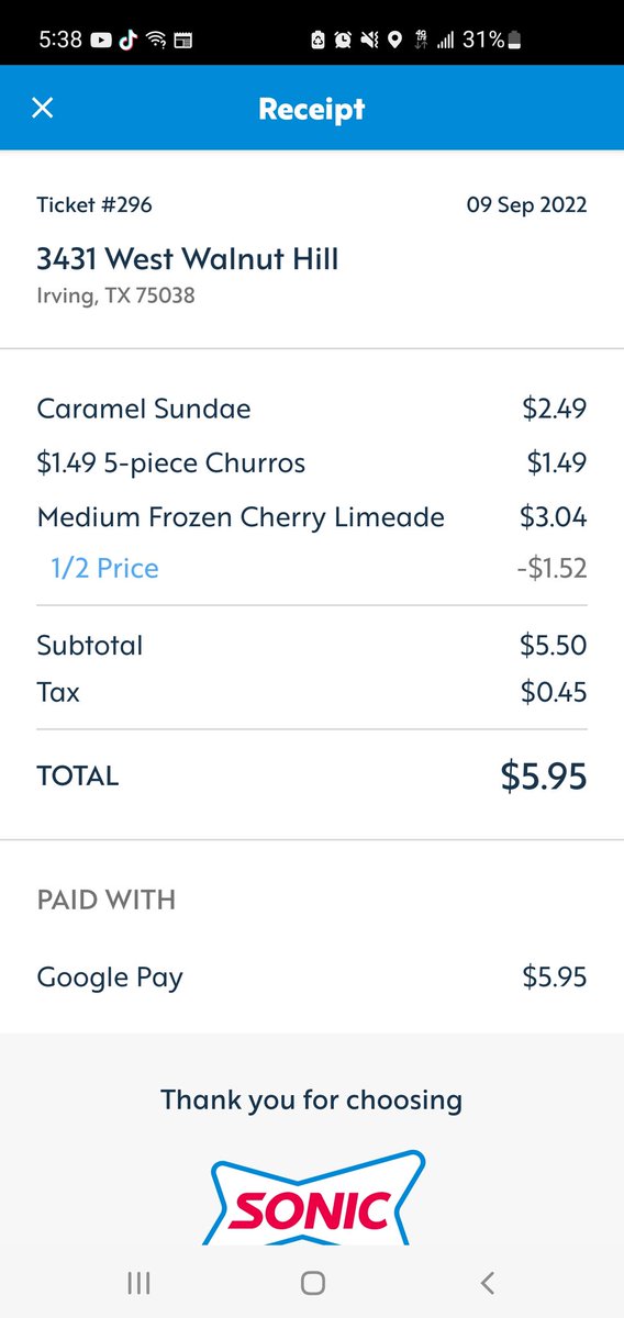 ordinaryjacob32's tweet photo. @sonicdrivein what the fuck. Free sundae my ass. https://t.co/ns8K6ORRiD