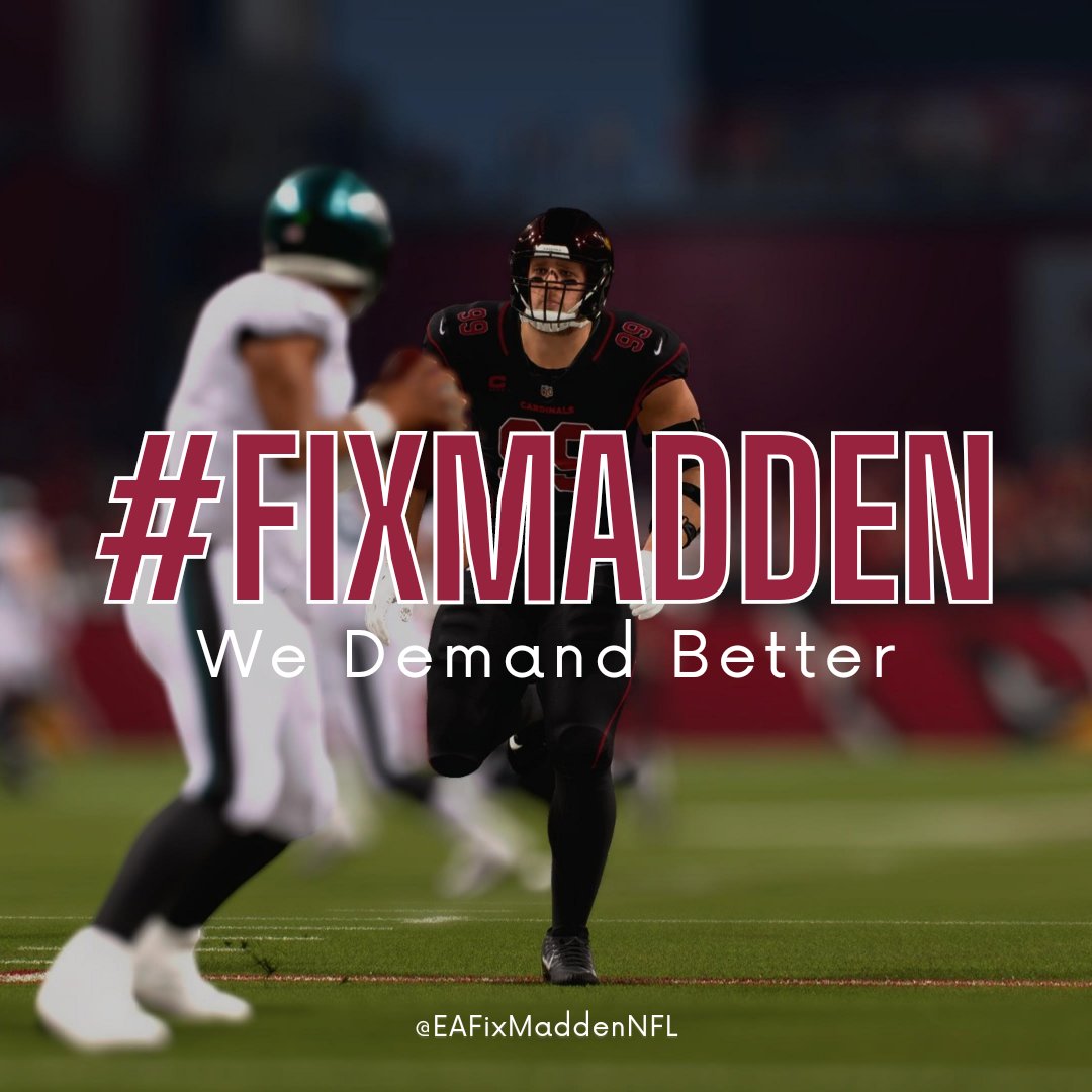 EAFixMaddenNFL's tweet image. Hey @AZCardinals fans! How do we feel about the amount of insta sheds happening in #Madden23? It somehow amazes me that the offensive line can't correctly pick up a rusher. Let's not forget that the RBs don't block when they have blocking assignments.

#FixMadden
#NFLdropEA