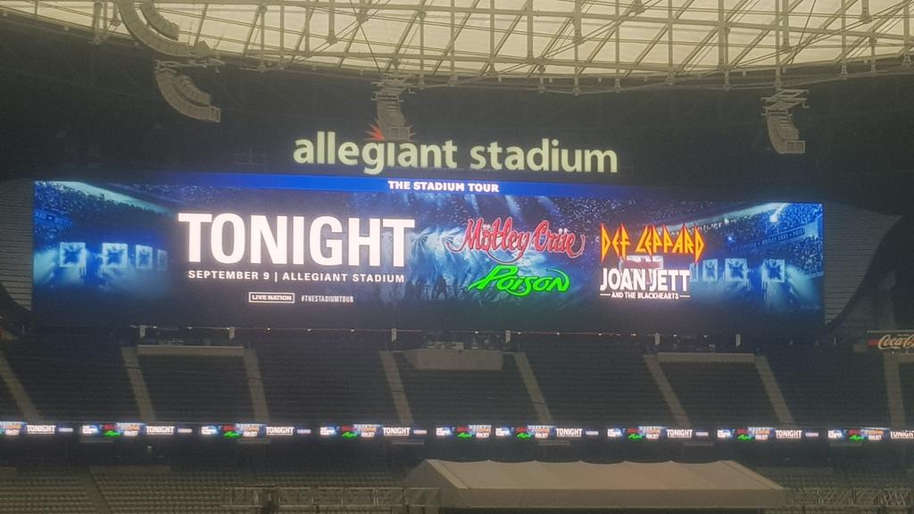 Big night of rock ahead here at Allegiant Stadium.
