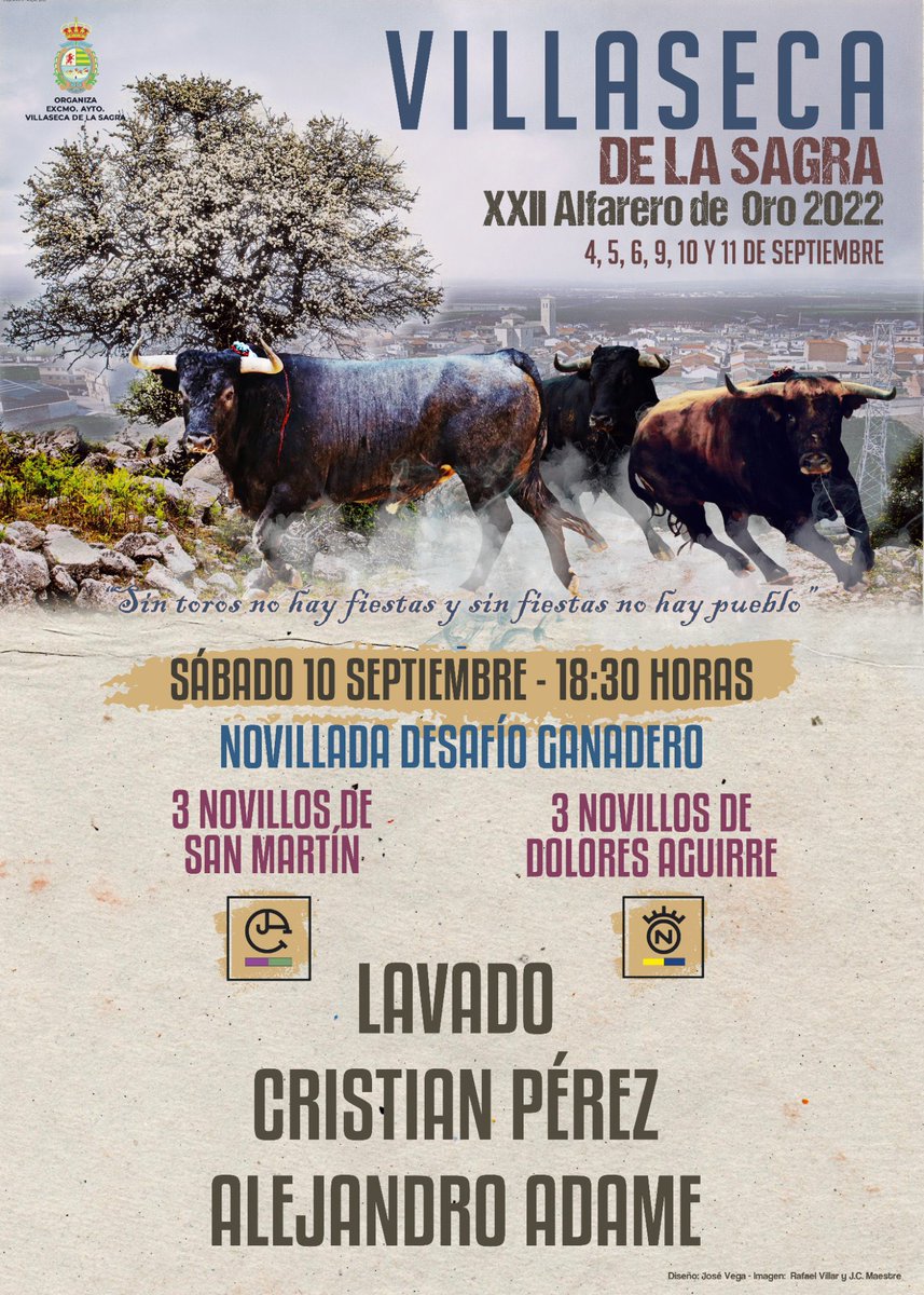 Mañana, hoy ya , primer desafío ganadero del XXII Alfarero de Oro 2022, <a href="/SanMartinToros/">Ganadería San Martín</a> 🆚 <a href="/GDoloresAguirre/">Gan. Dolores Aguirre</a> para 
<a href="/jose_lavado14/">José Antonio Lavado</a> <a href="/cristianpl49/">Cristian perez lopez</a> y <a href="/CALEJANDROAM/">Alejandro Adame</a> 
Tradicional encierro como cada día, desde las 09:00 horas.
