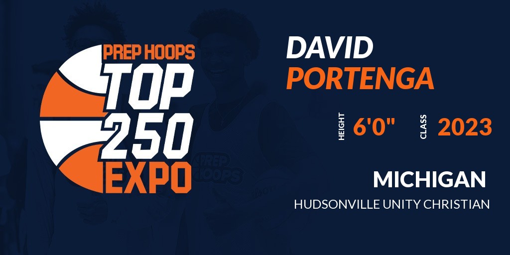 PrepHoopsMI's tweet photo. Welcome Class of 2023 David Portenga of Hudsonville Unity Christian HS to the @PrepHoopsMI Top 250 Expo @ MSA Woodland. 

🔥🏀 #PHTop250Expo 🏀🔥

Register NOW! 👇  
https://t.co/URAnX4Lile https://t.co/evs6pU4cII