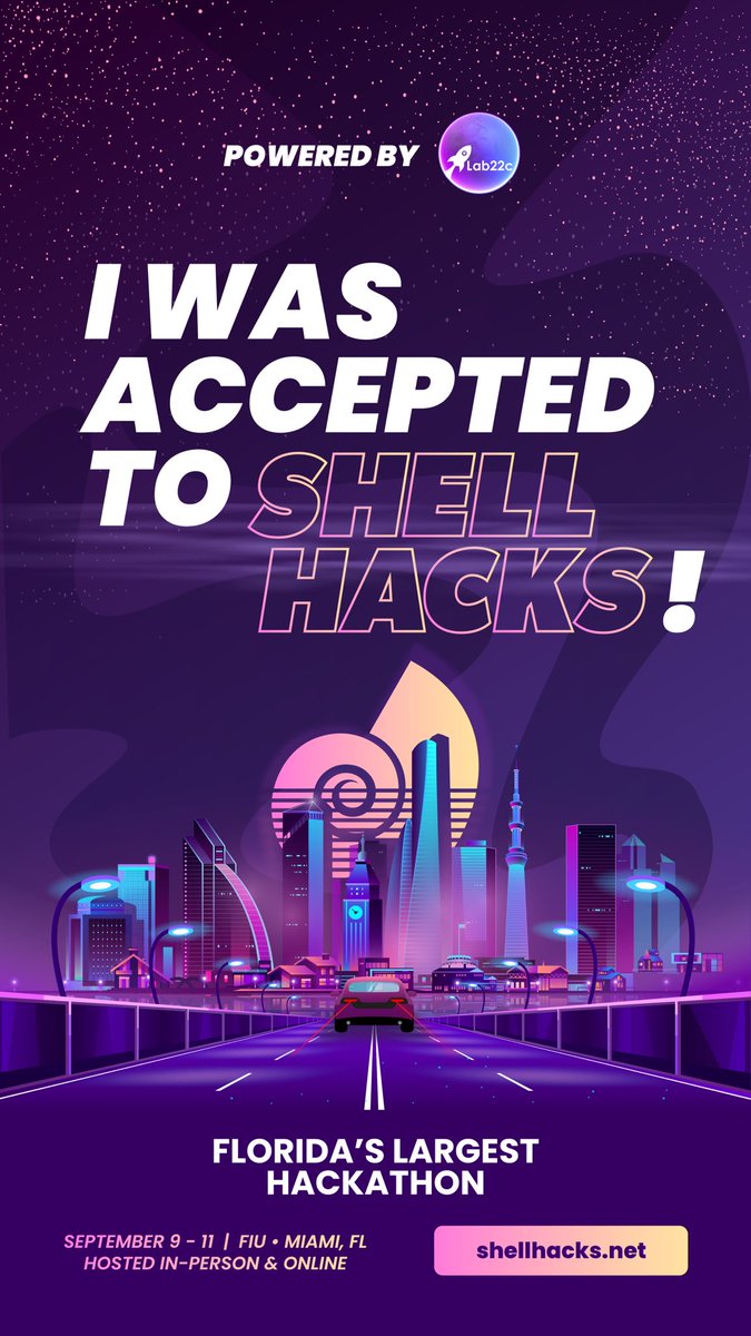 jessiacb21's tweet photo. @UPEFIU Accepted! Omg I didn’t even know this was a thing until an hour ago 😵💫 #ShellHacks https://t.co/igvvDilau1