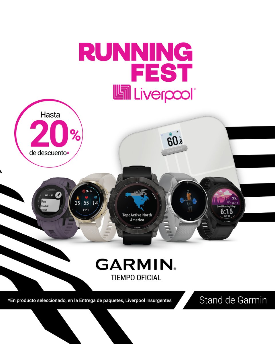 GarminMexico's tweet photo. 💓 Nos vemos mañana en la entrega de paquetes del #RunningFest de @liverpoolmexico con promociones y sorpresas:
🗓️ 10 de septiembre
📍 Explanada de Liverpool Insurgentes. CDMX
🕐 9am a 5pm
🏃♀️ 🏃 #Garmin
#GarminTiempoOficial https://t.co/hr9OhH47aW