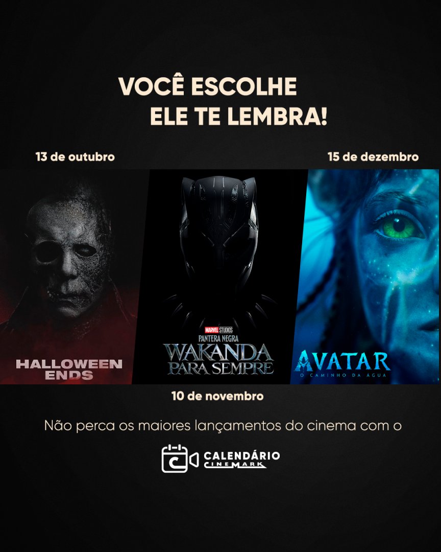 Calendário Cinemark – Site do Cinemark