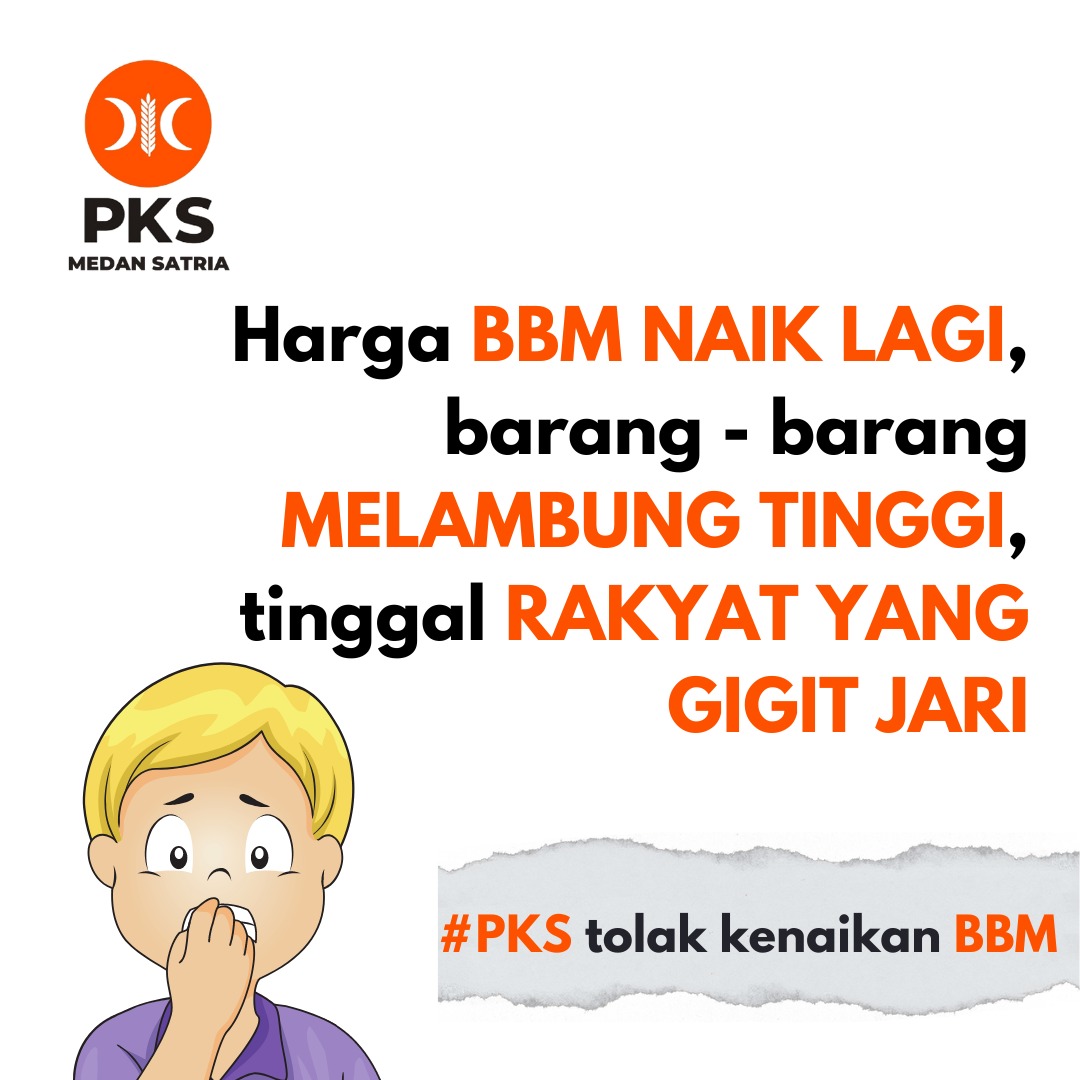 pks_medansatria's tweet photo. Harga bbm naik lagi
Barang-barang melambung tinggi
Tinggal rakyat yang gigit jari

@PKSejahtera @FPKSDPRRI
#aksitolakbbmnaik https://t.co/TzXk0WR416