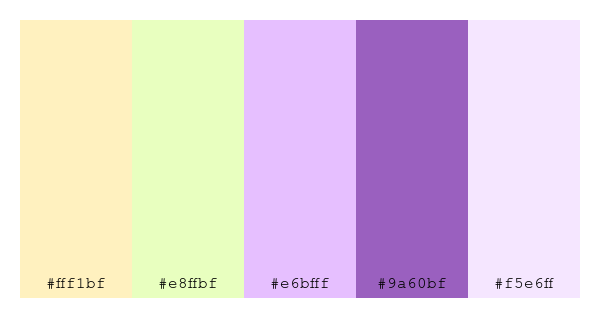 ColPaletteBot's tweet photo. Beep beep, here's a pretty color palette for you!
color-scheme.js parameters used:
- hue: 297
- variation: light
- colors: #fff1bf, #e8ffbf, #e6bfff, #9a60bf, #f5e6ff
Have a lovely evening!
#twitterbot #colorpalette #colors #palette #prettycolors https://t.co/lZvVZqzPlP