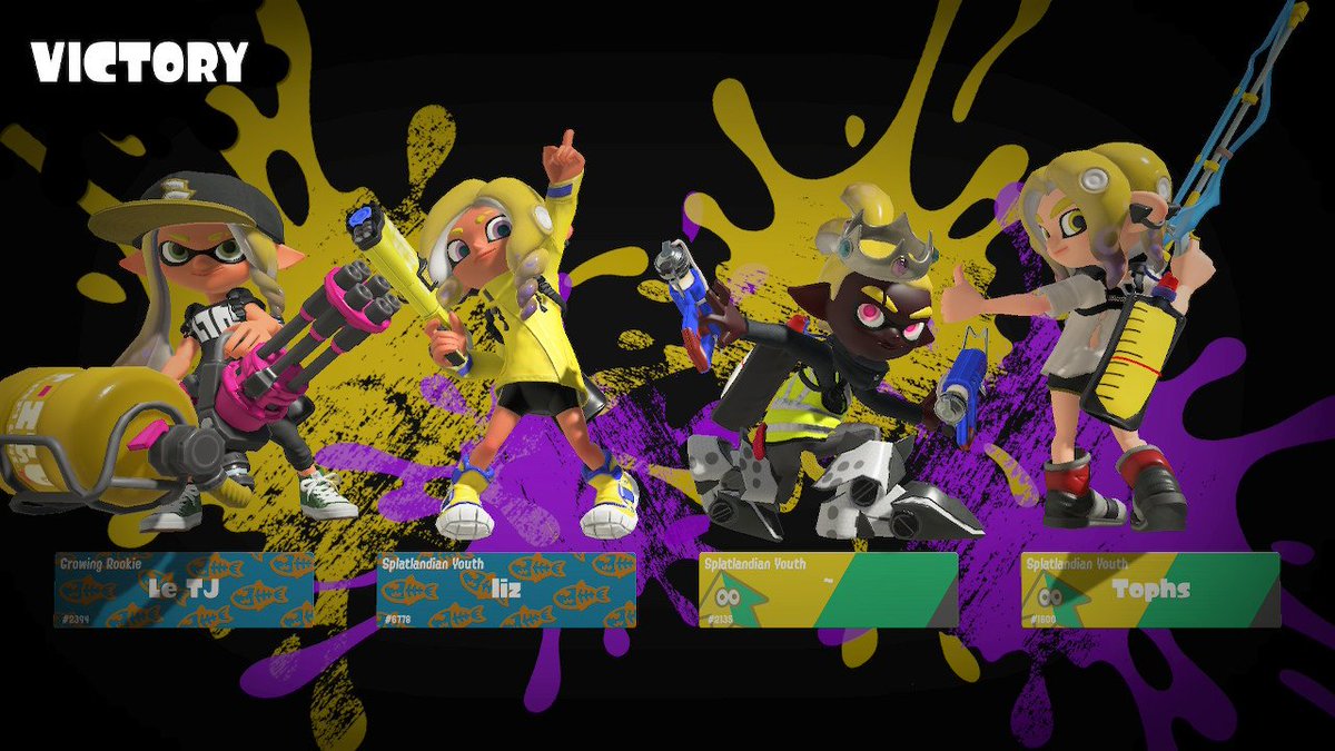 LeTJxxx's tweet photo. Many hours of fun gameplay today. Thank you everyone! #Splatoon #Splatoon3 #Nintendo #NintendoSwitch #NintendoSwitchOnline @nanamatuk @kstarisgaming @MuspellPirates #turfwar #veemo #Boyaah #LeClan https://t.co/cs448KJ5uB