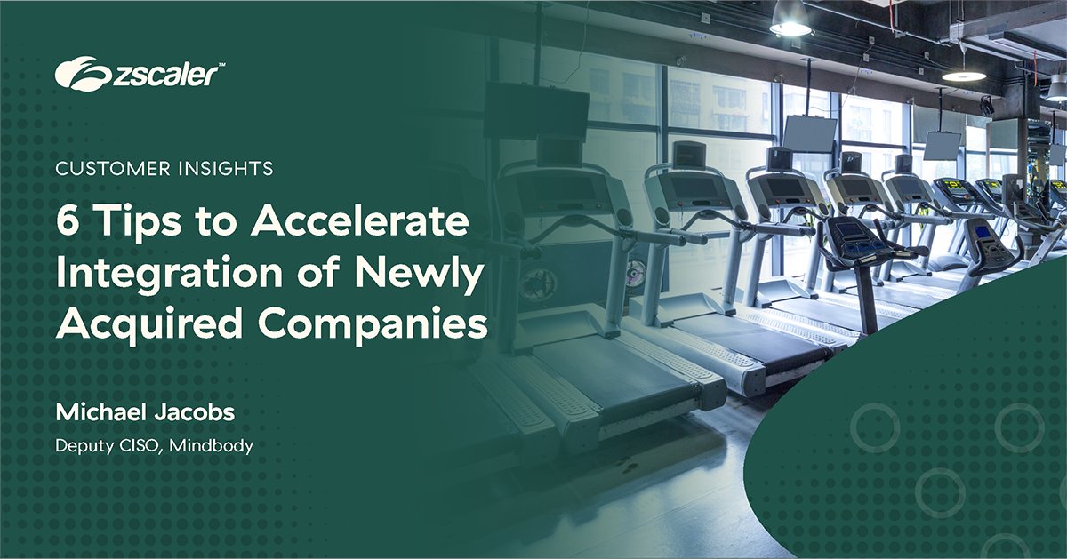 After six acquisitions at <a href="/mindbody/">Mindbody</a>, Deputy CISO Michael Jacobs has learned a lot about streamlining onboarding—securely—for newly acquired employees. Read his blog for 6 tips to accelerate M&amp;A with Zscaler: zscaler.com/blogs/product-… #ZCloudCollective
