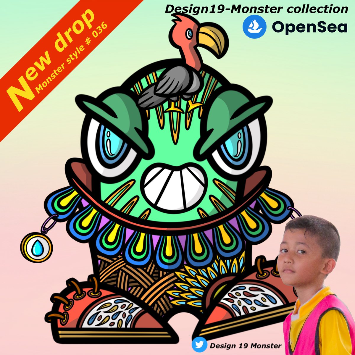 🌈My name is Design, I'm 10 and this is my new monster. barbarian monster.🥰🥰

🧿Collection" Design19-Monster Collection "

⚡️Monster style # 036

🪐Price : 0.01 Eth

opensea.io/collection/des…

#NFTKids #NFTCommunity #NFTCollector #NFTTHAILAND #NFTs #NFTJPN #NFT #NFTdrop #nftart