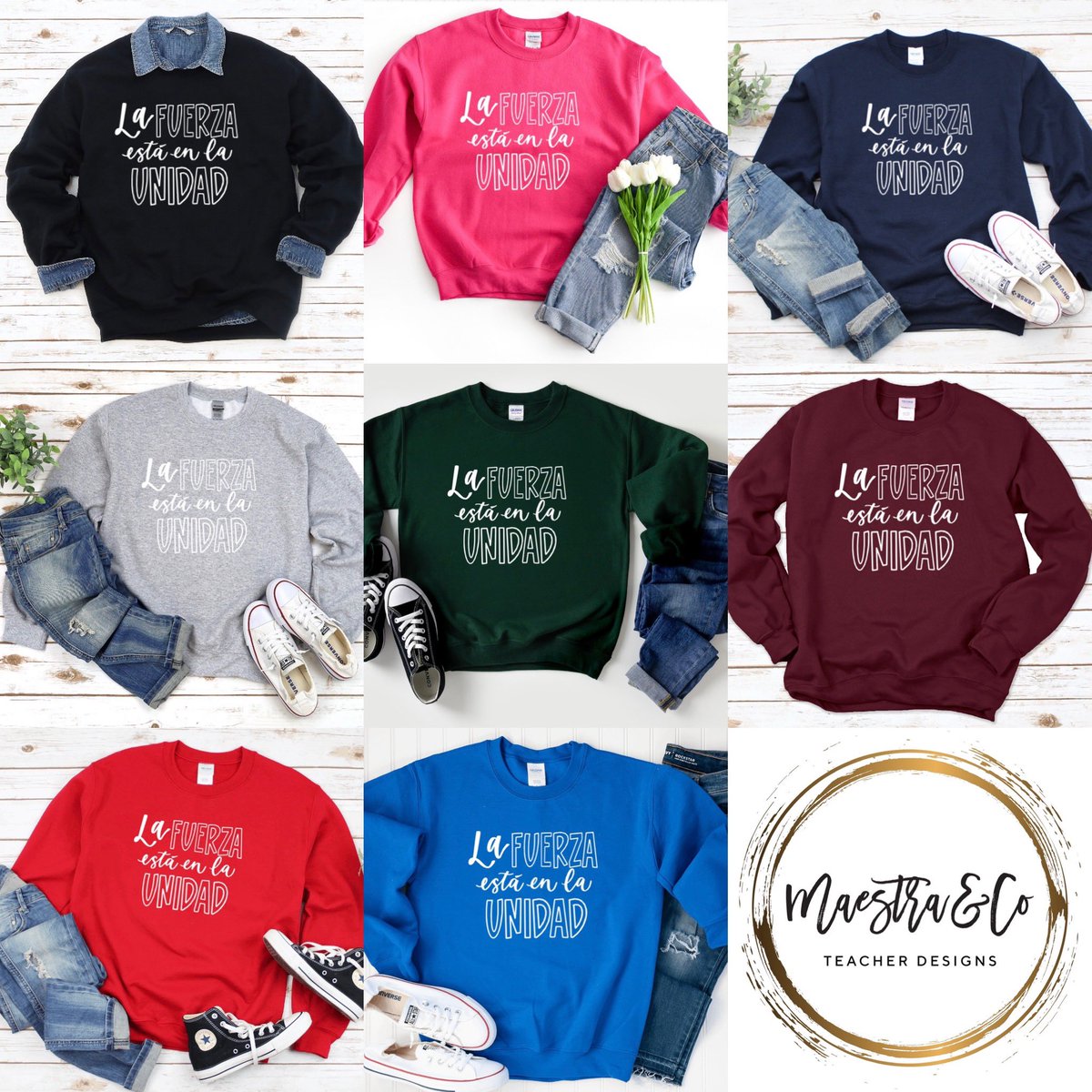 Sweater Weather Sale! Shop your sweatshirts now and receive 25% off! 

Two new colors available! (Red and Royal Blue) 

Use code: YayFall25

maestraco.com/shop/ols/categ…