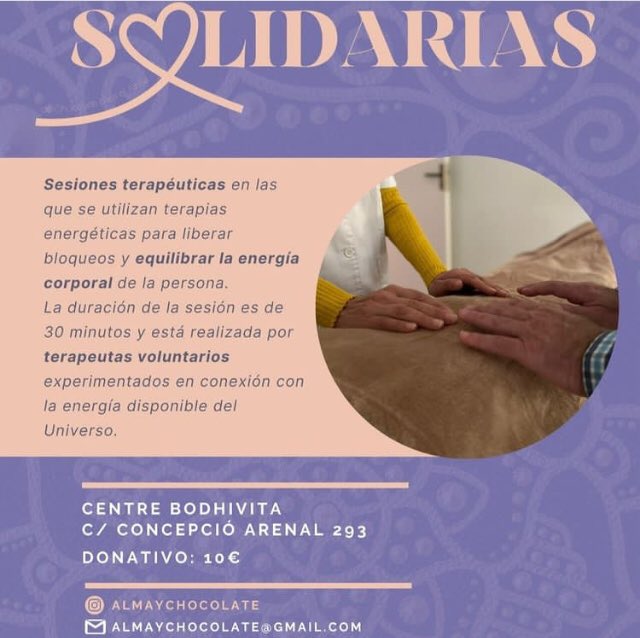 JaumeGuellP's tweet photo. Les vacances s'han acabat i torna la realitat i amb ella les Sanacions Solidàries. Si estàs interessat/da el 16/9/22 (de 17:30 a 19:30 h), envia un missatge al telèfon 629 95 18 74 amb el teu nom, nº telèfon i hora que t'interessa. Centre Bodhivita, Concepció Arenal 293 de BCN https://t.co/dpHyCteO2H