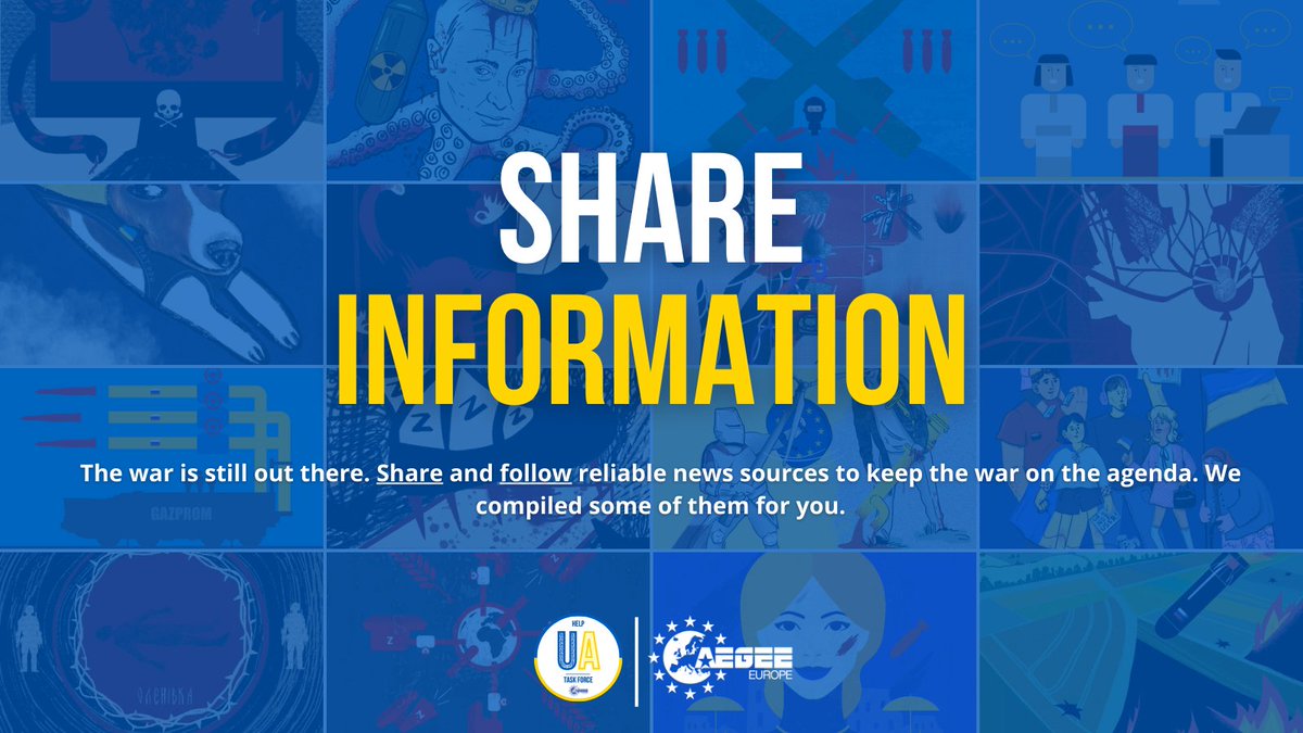 😢 Though it may slowly disappear from the headlines, the war is still out there. 
 
ℹ️ By sharing information you’ll keep it on the agenda. We’ve complied some of it for you here: linktr.ee/helpukrainetas… 
 
#AEGEE #StandWithUkraine