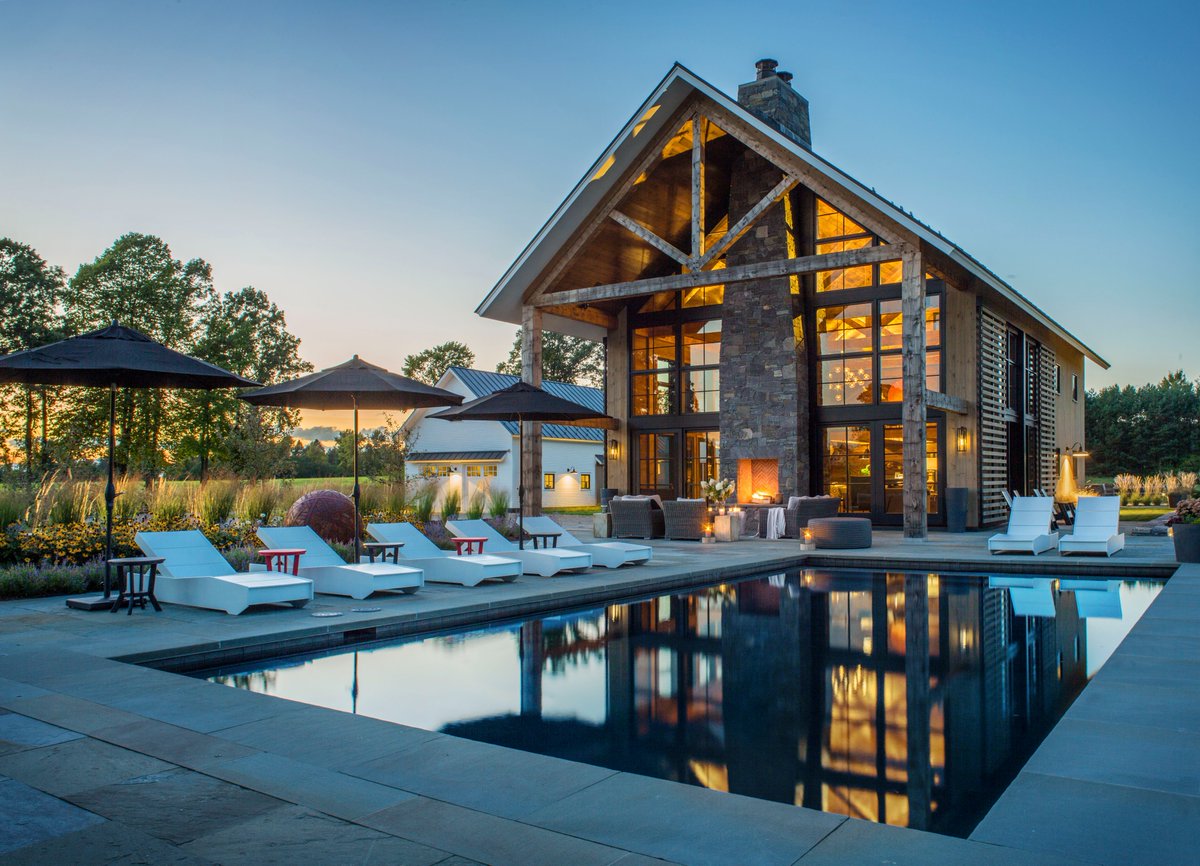 RoundtreeConst1's tweet photo. This fabulous home bar and outdoor pool area are all you need for entertaining friends and family in this modern Champlain Valley farmhouse. 
Project Credits: 
Architect: Truex Cullins
Photography: Westphalen Photography
Go to https://t.co/n699U3Ba6n for more info! https://t.co/HHJGO1AaBz