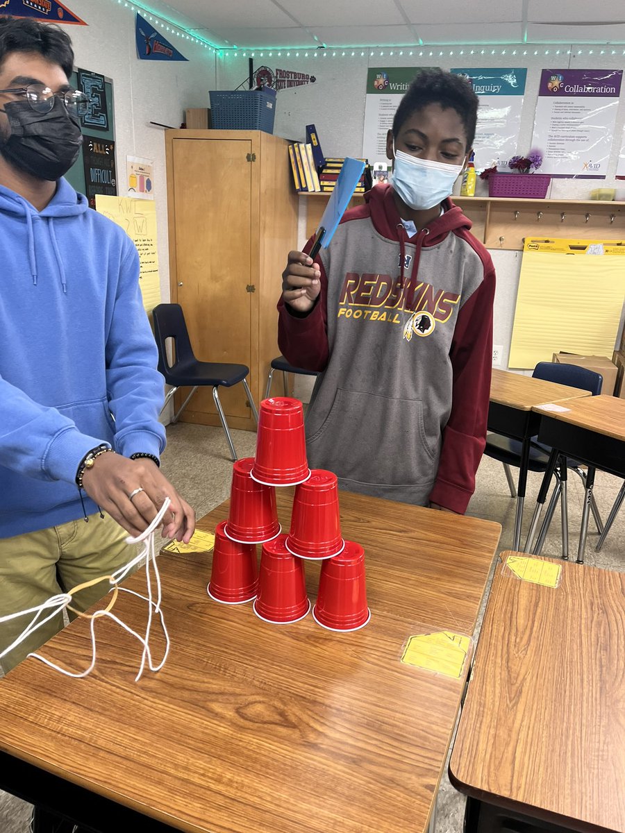 AvidNoms's tweet photo. Guess what today is????? You got it, it’s Collaboration Fun Friday. We are stacking cups together. Cups flying everywhere. #AVIDfamily #AVIDRocks #collaborationwriting #workingtogether @MonroePrincipal @SavvyEducator_T @TheMan_MrCoates @PGCPSAdvancedP1 https://t.co/9gF9HcIfYx