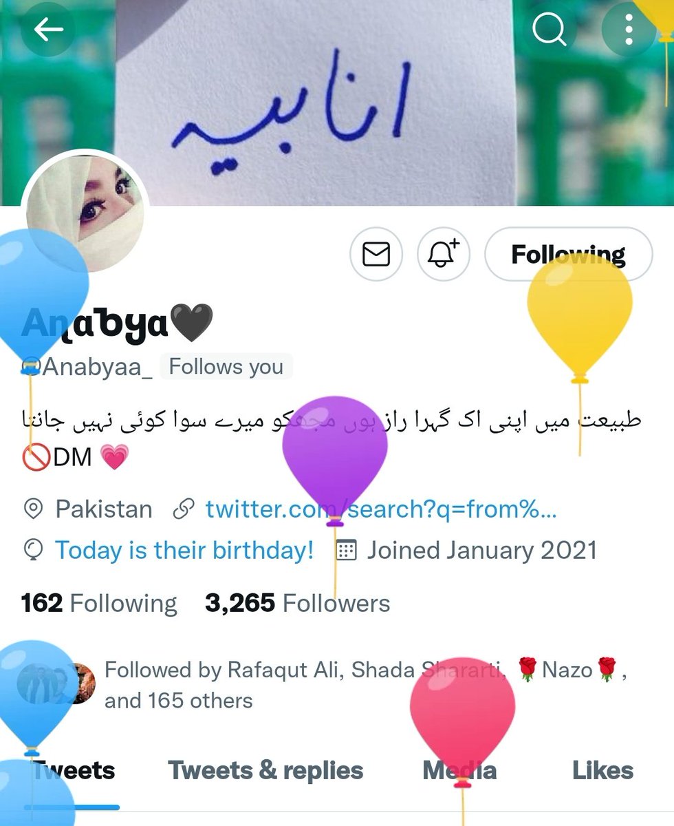 uziiirajput1's tweet photo. Many Many happy returns of the day may yu have many more to come
@Anabyaa_ 🎉🎈🎂 https://t.co/iKnsi7rglT