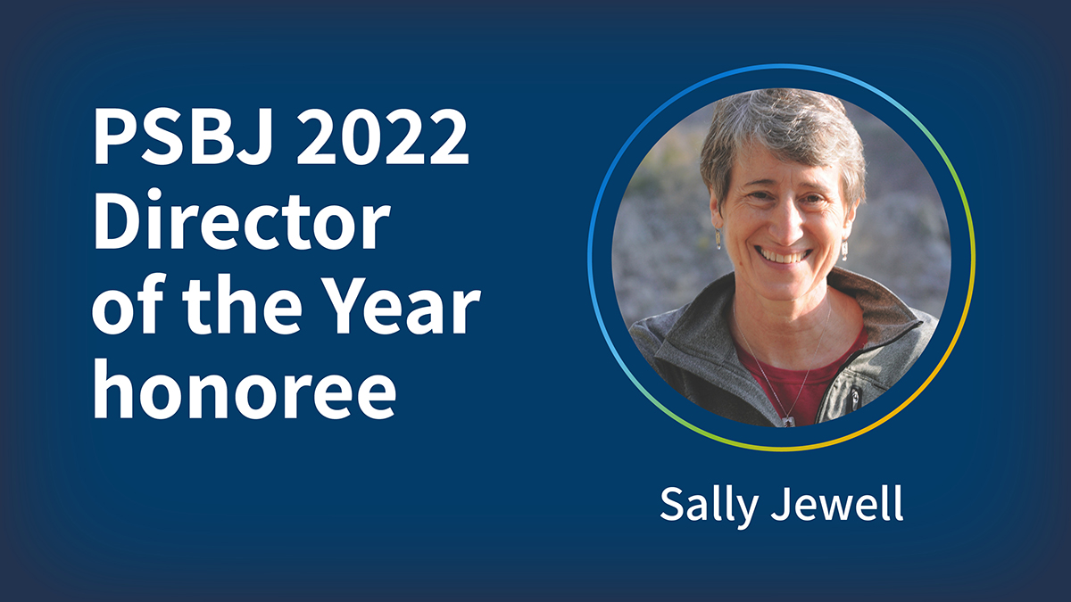 Congratulations to Sally Jewell on her recognition as a 2022 Director of the Year by the @PSBJ. Our thanks to Sally for her dedication and commitment to Symetra’s vision as a member of our board of directors. bizj.us/1qge3v