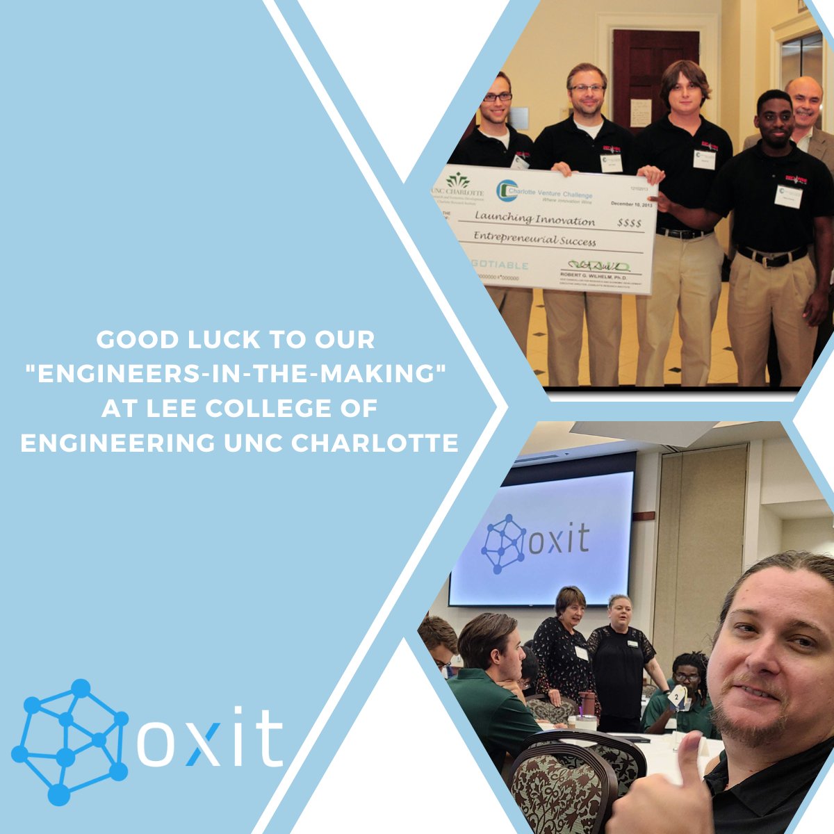 oxitofficial's tweet photo. Our founders Josh Cox &amp; Peter O'Connor have been supporting @unccharlotte which continues to serve as an incubator of ideas to provide students with real-time, hands-on experience in the engineering world. Good luck to our “engineers-in-the-making” on your capstone project! https://t.co/DQD3HXOd5p