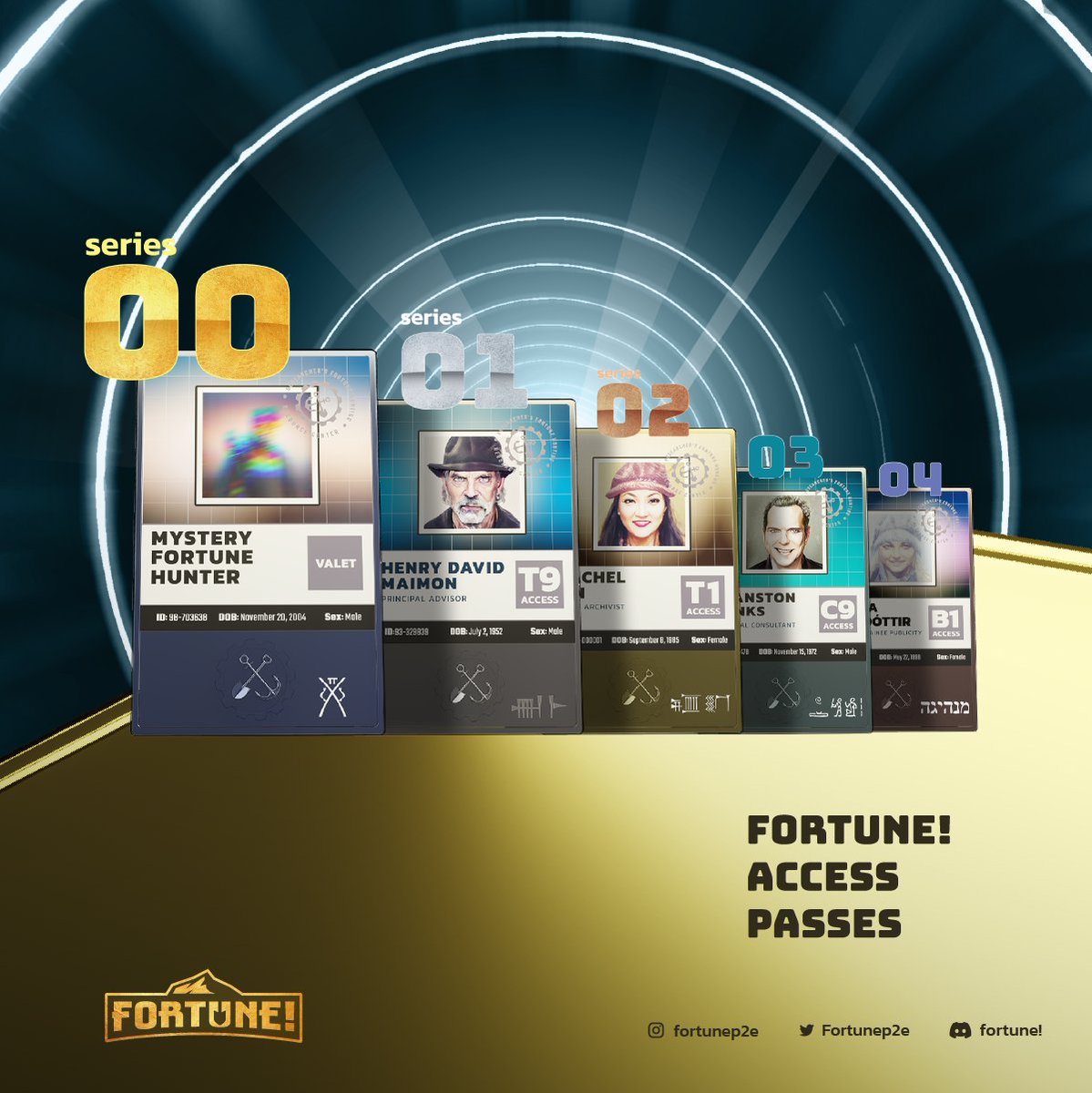 Fortunep2e's tweet photo. With the Fortune! #SeriesAccessPass, the lower the number attached to your pass, the more benefits you’ll get out of it! This is your only way to gain access to our token gated Discord as well as gain access to the allow list for all our mints. https://t.co/pkVwdjCudG